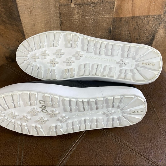 Rebecca Minkoff Women's Shelly Sneaker Boot Size 7.5 Black Leather Zip Faux Fur - Picture 7 of 13